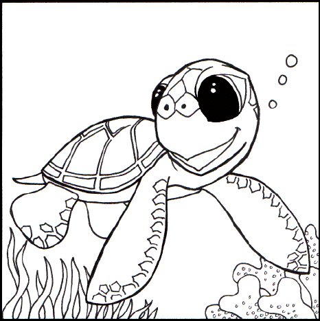 picture coloring book Nice Ornament Turtle Coloring